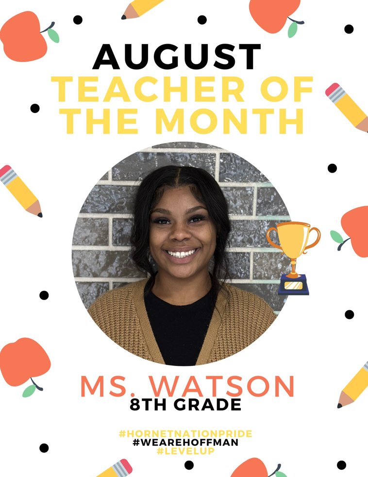 MsVsAdventures's tweet photo. Congratulations to our August Teachers of the Month! Keep up the amazing work!  🎉@HoffmanMS_AISD #HornetNationPride #MyAldine https://t.co/EU1NHIScRJ