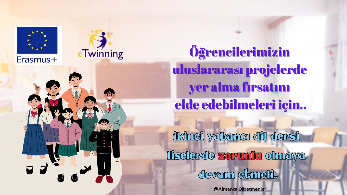 Yabancı dil öğrenmek ayrıcalıktır, dil öğrenmek kültürel zenginliktir, 2. Yabancı dil bile yetersizken , kaldirilmasini düsünmek egitimi geriye cekmektir! Sonuna kadar Zorunlu Almanca #AlmancaZorunluKalmali