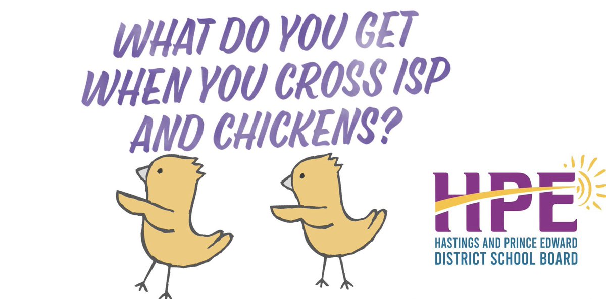 ISP_HPE's tweet photo. What do you get when you cross ISP and chickens? @HPEschools @bssnews @csschargers @eastside_ravens https://t.co/LNSB4dfLPn