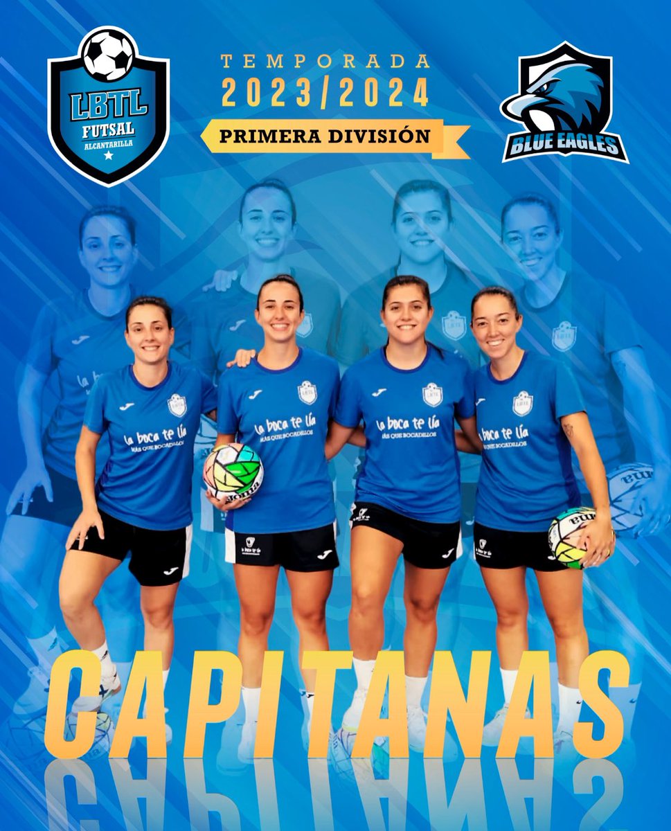 [1er EQUIPO]

Capitanas 2️⃣3️⃣ / 2️⃣4️⃣ ©️🔵⚽️
<a href="/anabelen1000/">Ana Belen Egea</a> 
<a href="/miriaamzr/">Miriam Zamora</a> 
<a href="/MariGomez_5/">Mari Gómez</a> 
<a href="/blancaaic/">Blanca Ibáñez</a> 

#blueeagles #furiaazul #mareaazul #universomujer