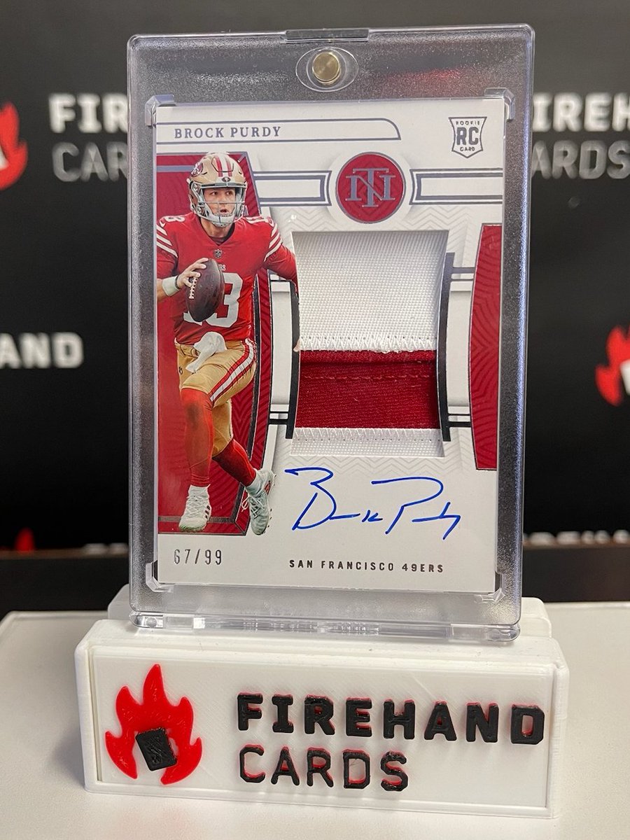 FireHandCards's tweet photo. 🔥 Brock Purdy 🔥 
2022 Panini National Treasures 
Rookie Patch Autograph /99 🚀

#firehand #groupbreaks #thehobby 

Join a break with us: https://t.co/15sUr77QZI https://t.co/Yj0xkKN4sb