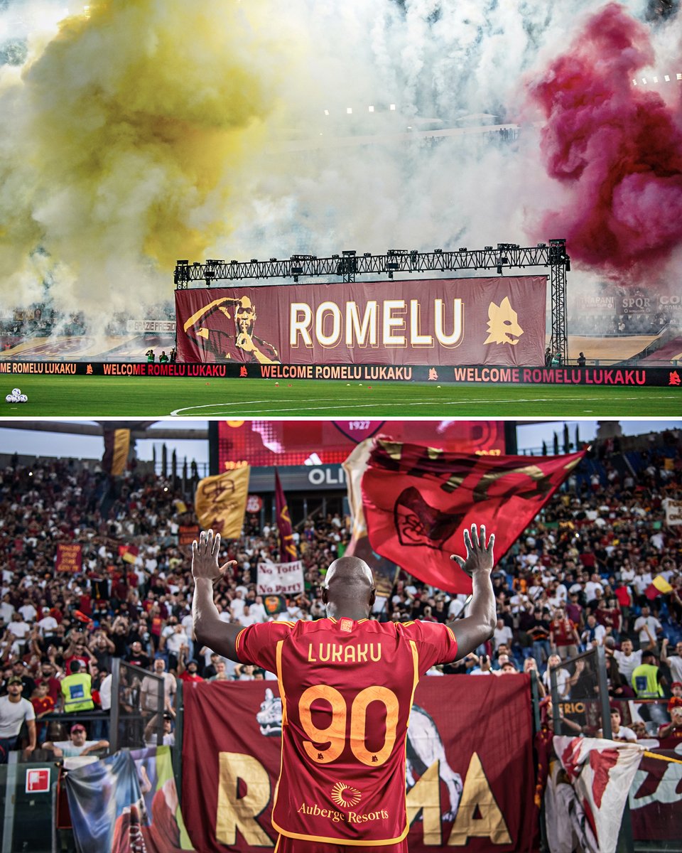 ESPNFC's tweet photo. Romelu Lukaku is feeling the love in Rome ❤️🇮🇹 https://t.co/SKs6BgsbC2