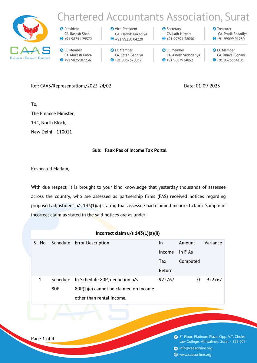 caas_org's tweet photo. For a slightest mistake assessee is thrashed financially citing negligence in performance of his duties. But for absolute blunder of CPC affecting the mass &amp; putting public on the edge of anxiety, no word by @nsitharamanoffc is perplexing

Read full text: https://t.co/iJdrLPJ2Rh https://t.co/FdHH9xDYTQ