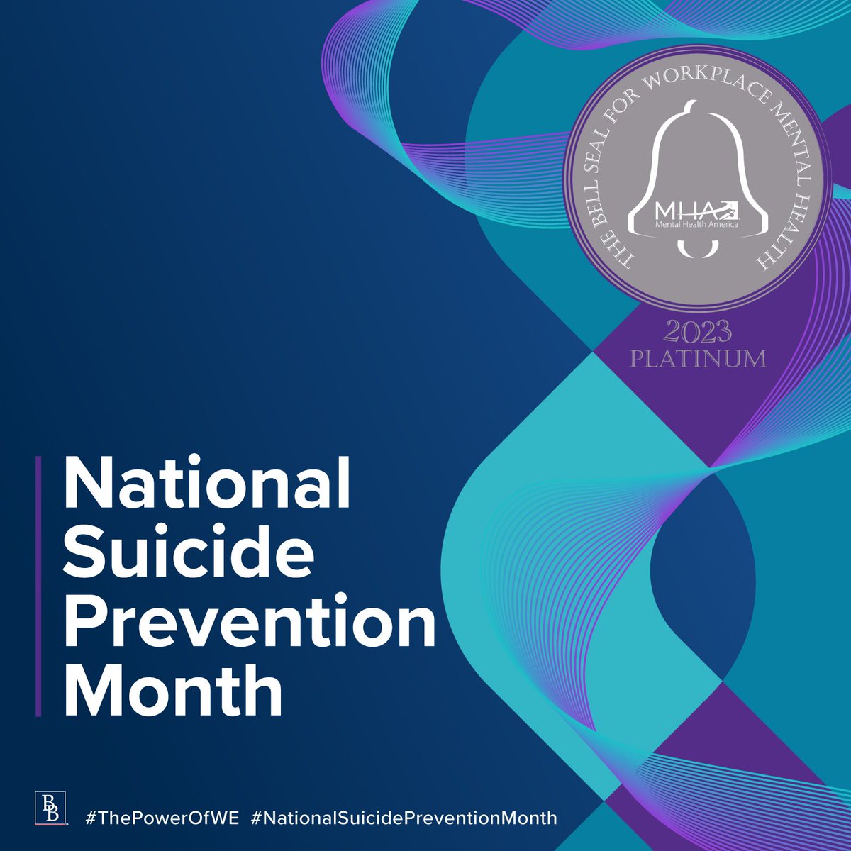 BBInsuranceSC's tweet photo. September is National Suicide Prevention and Awareness Month and Brown &amp; Brown of South Carolina wants YOU to know that 24/7, free and confidential support is always available. Just as we take care of our physical health, we must also take care of our mental health. https://t.co/TlKjHDsoJW