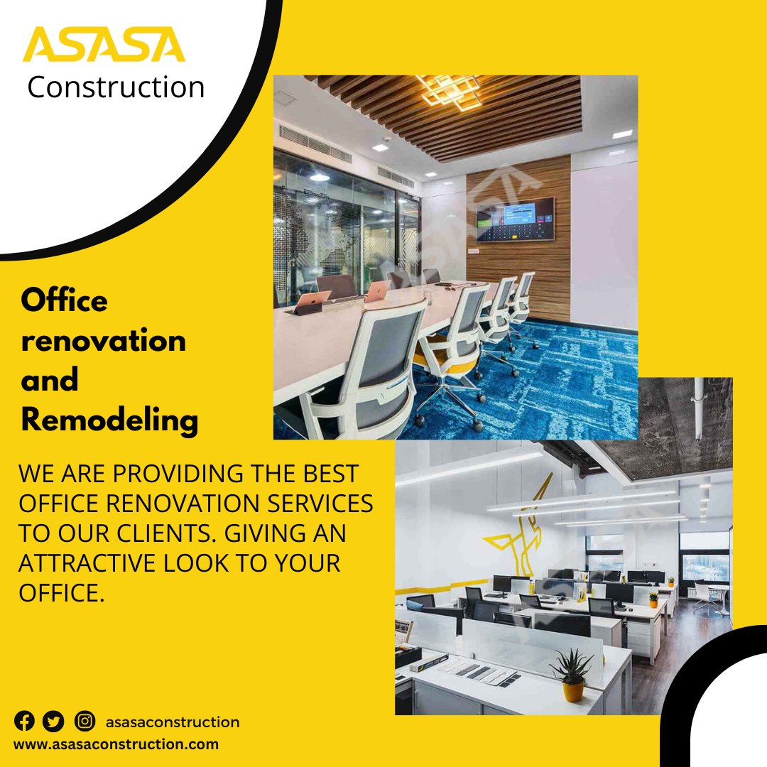 ASASA Constructions is here with the most proficient office renovation services. Book your appointment today and avail this service. 
Call Us at: 647-956-1116 
Visit us: asasaconstruction.com
. 
. 
. 
. 
#asasa #asasaconstruction #canada #homereno #OfficeRenovation #toronto