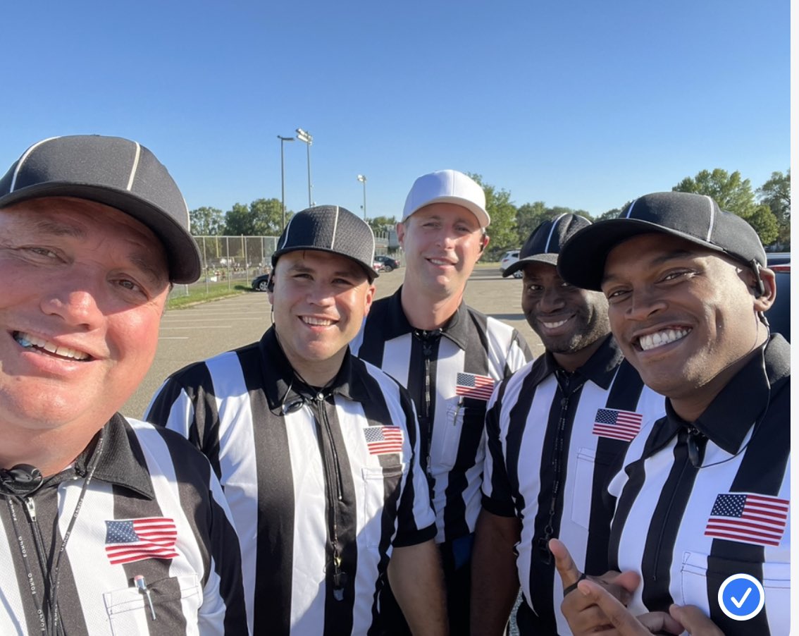 Consider officiating, you meet a lot of great people. Life long friends and get some exercise too. This is our crew for 23, actually we have been to for 6 seasons.
