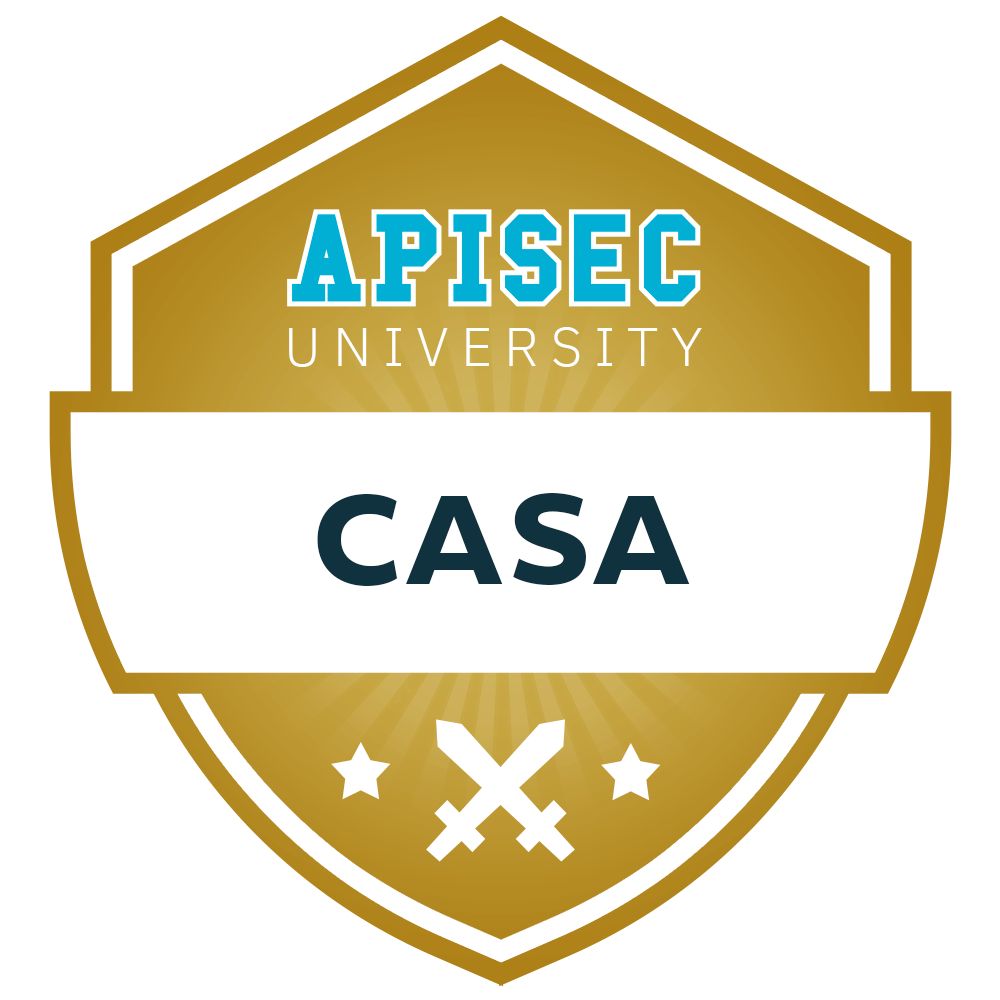 Introducing the Certified API Security Analyst (CASA) certification! 
Earning the CASA cert demonstrates:
-A strong understanding of the OWASP API Security Top Ten 💪
-The ability to identify API Security Vulns🔎
-An understanding of how to prevent API-related attacks 🛡
🧵