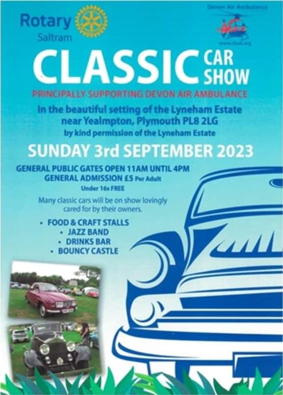 We're looking forward to this. Lyneham Classic Car Show. 3rd September 11-4pm. Over 150 classic card on show and we will be serving our classic #desichicken curry and #TarkaDaal don't forget to buy your #desijunctionMasala too #RP @SaltramRotary