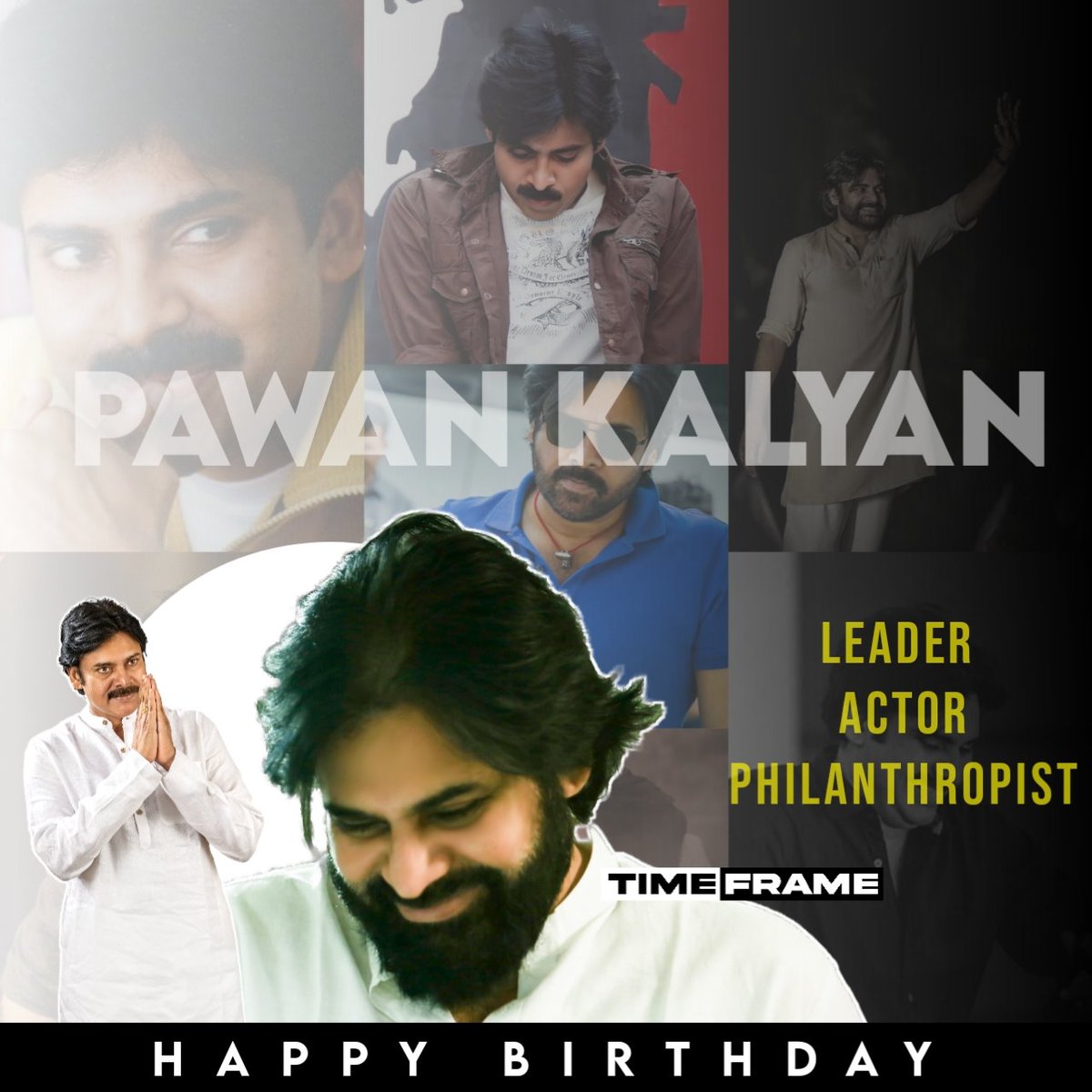 TimeFrame__'s tweet photo. Wishing Our Leader Shri @PawanKalyan Garu a Very Happy Birthday ! 
Thank You For Always inspiring us..

Eagerly Waiting for Hunting Cheetah 🔥

#OG #UstaadBhagatsingh #HariHaraveeramallu 
#HBDJanaSenaniPawanKalyan https://t.co/0nCqSLsPMh