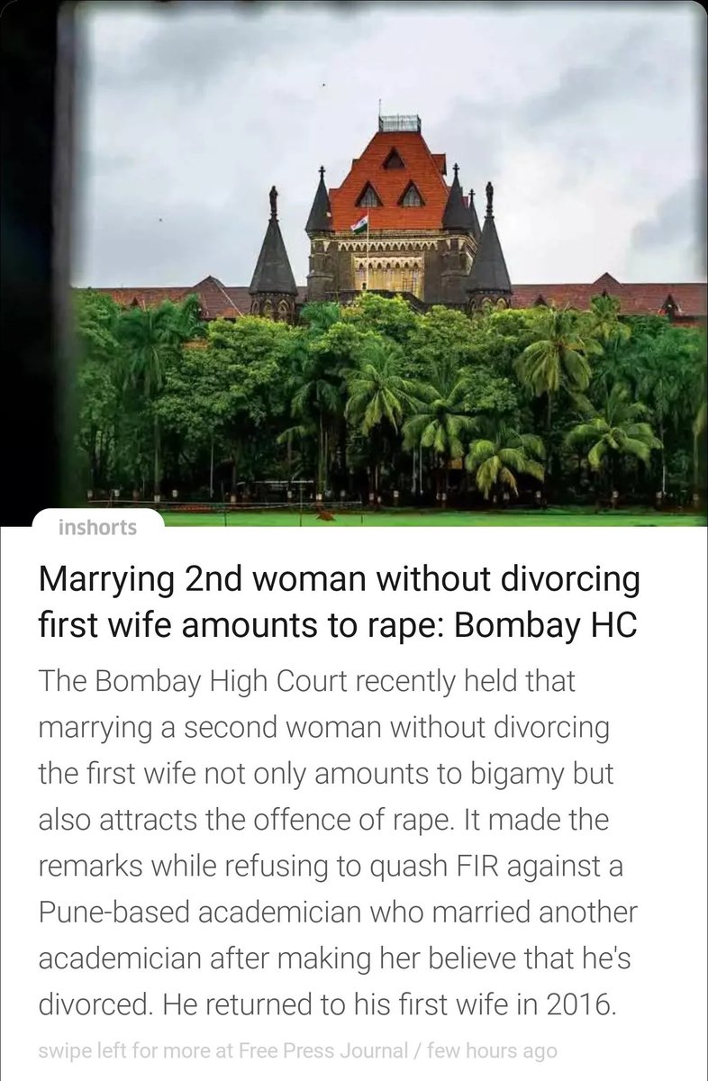 But a married woman marrying a man without divorcing husband will never amount to Rape. She can still file rape case on the second man for false promise to marriage Many cases like that already in Courts