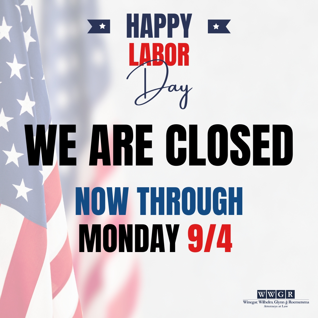 WE ARE CLOSED ON MONDAY; The WWGR Law team would like to wish everyone a wonderful and safe holiday weekend🌞

If you need to reach your attorney, please leave a message at 908-454-3200.

#LaborDay #HolidayWeekend #LastWeekendofSummer #OfficeClosing #lawoffice #njlawyer #palawyer
