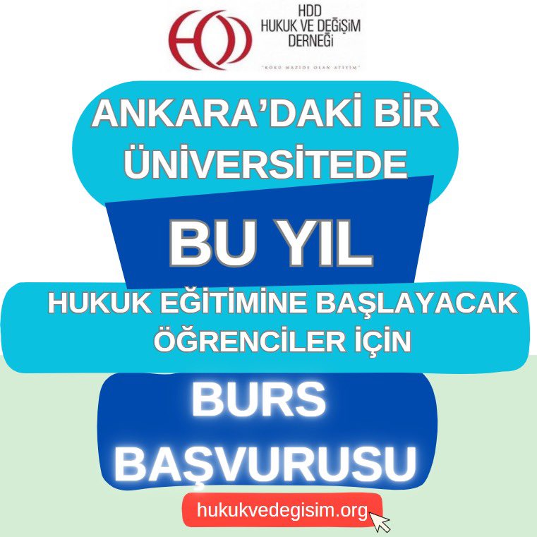 Hukuk ve Değişim Derneğimiz tarafından Ankara’da eğitim veren bir üniversitede bu yıl hukuk eğitimine başlayacak öğrenciler için verilecek olan burs başvurusunu 25 Eylül tarihine kadar aşağıda verilmiş olan linkten yapabilirsiniz. 

hukukvedegisim.org/burs-basvuru.h…
