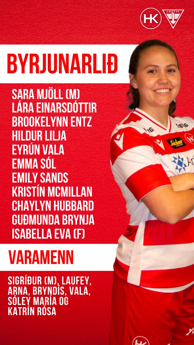 🌟 Byrjunarliðið hjá stelpunum gegn Gróttu klukkan 19:15 í Kórnum

🎟️ Tryggðu þér miða í Stubbur App

🔴 ÁFRAM HK!