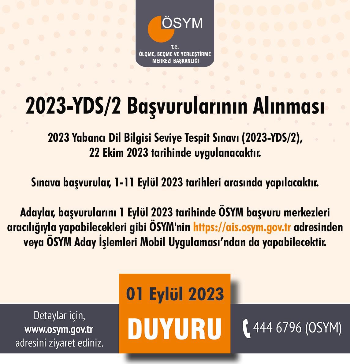uzmandil's tweet photo. Ekim #yds başvuruları başladı. https://t.co/Bqc1REfWGz