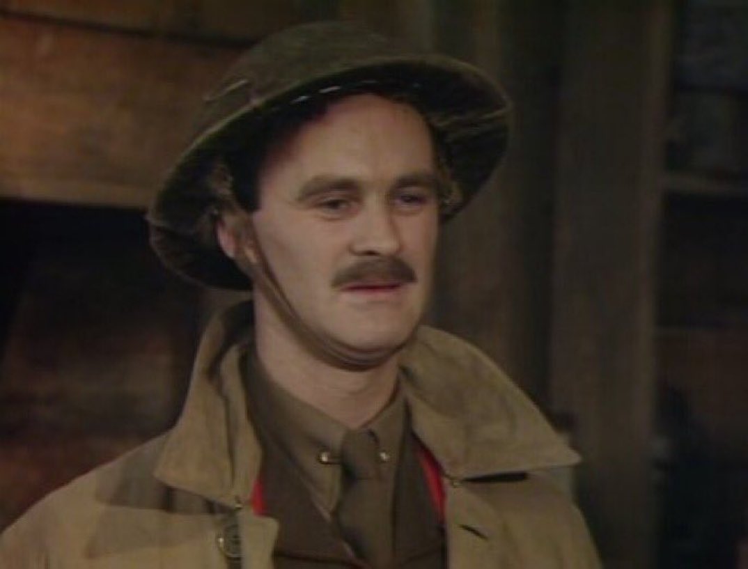 “Rather hoped I’d get through the whole show. Go back to work at Pratt & Sons; keep wicket for the Croydon gentlemen; marry Doris. Made a note in my diary on the way here. Simply says: ‘Bugger’.” #Blackadder