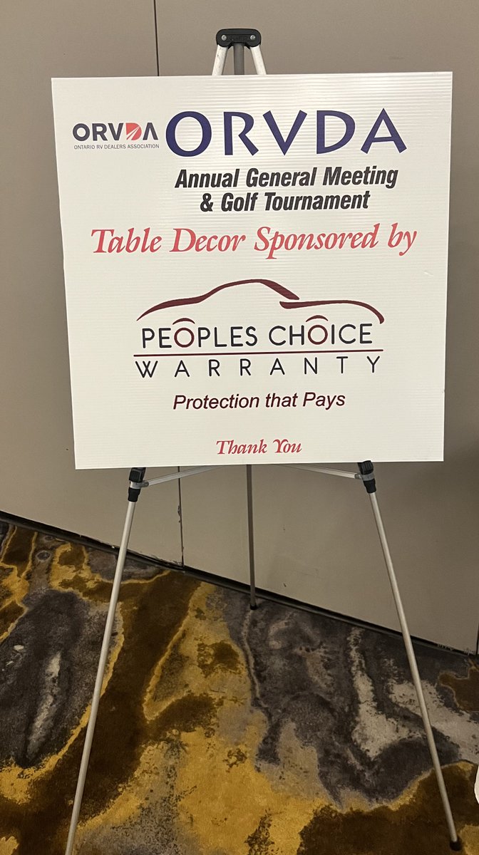 PeoplesChoiceW's tweet image. As a sponsor, #PeoplesChoiceWarranty is still buzzing from the fantastic time we had at the #ORVDA Golf Tournament last week! A big shoutout to Gerry Cloutier and Sarah Dobson from our training team for representing #PeoplesChoiceWarranty with such enthusiasm and spirit. 🌟