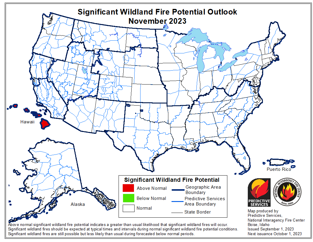BLMFire's tweet photo. #FireTipFriday: Check out the latest #WildlandFireOutlook! Available on the National Interagency Coordination Center webpage under Predictive Services --> https://t.co/ZAZVIJMe5t
#FireYear2023 #PredictiveServices #WildfireWeatherAWARE https://t.co/em2sEWtXTZ