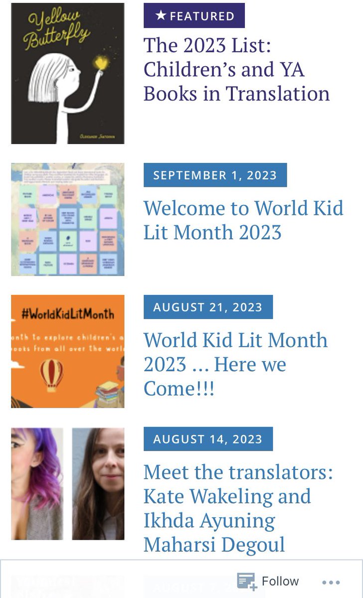 It’s Sept 1st — 
Day 1 of #WorldKidLitMonth! 

Yes, I’m on the amazing international @worldkidlit team, drawing attention to children’s & YA books from around the world translated into English, especially in SEPTEMBER. 

Take a look at our website! 
worldkidlit.org