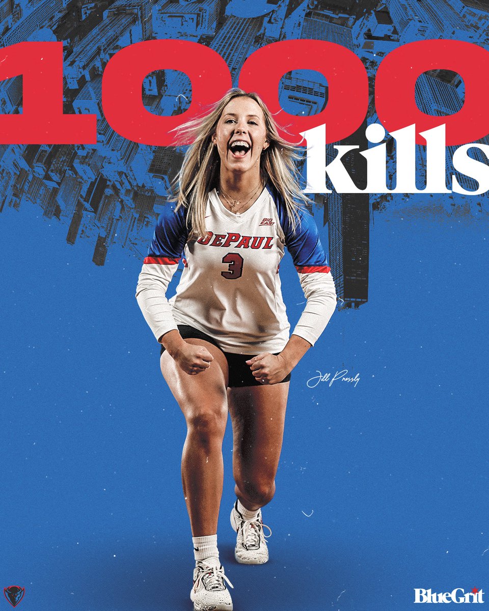 With her 12th kill of the afternoon, <a href="/JillPressly/">Jill Pressly</a> amassed her 1,000th career kill ‼️

Keep it going, Jill! 

#BlueGrit 🔵😈