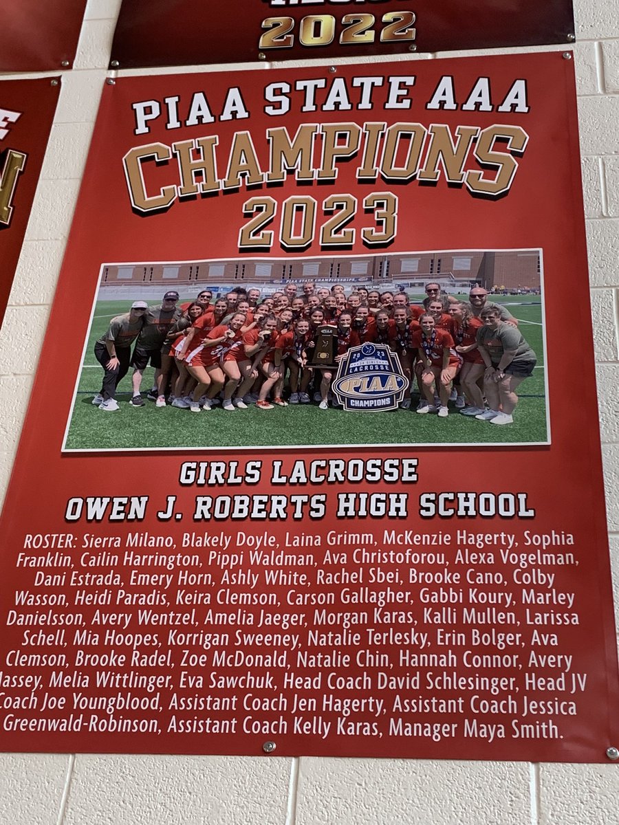 GLAX state champions banner is now up!!!
<a href="/OJRSD/">Owen J. Roberts School District</a> <a href="/OJRHS/">Owen J. Roberts High School</a> <a href="/supt_ojrsd/">Dr. Will Stout</a>
