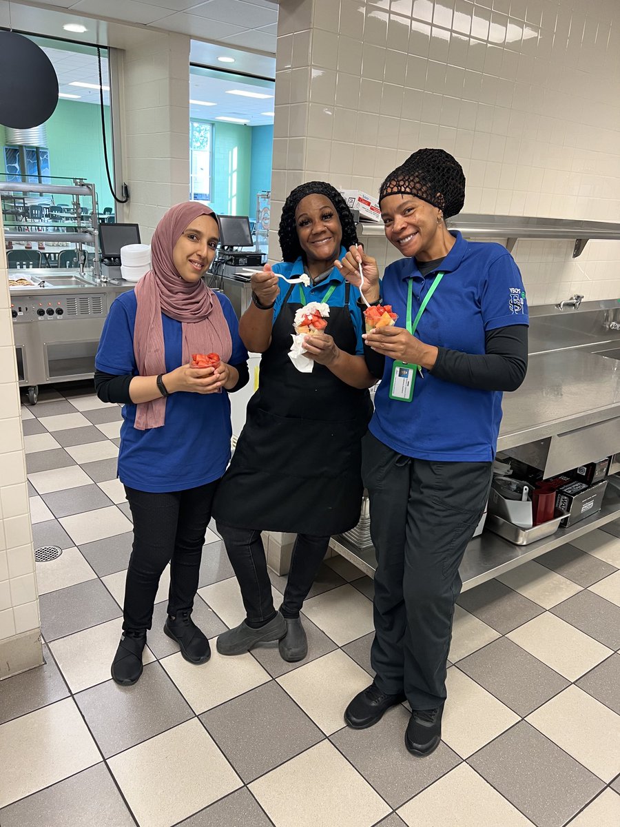 Couldn’t resist sharing a pic of our RA cafeteria ladies enjoying some fresh fruit during inservice week - cut up fresh in our newly remodeled Scratch Kitchen.  Couldn’t make the magic without them.