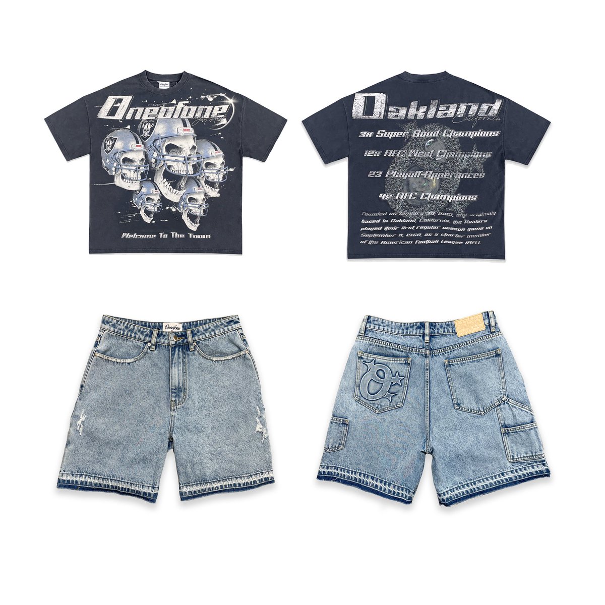 marcusbedippin's tweet photo. Our Oakland Tee and Jorts are both now available for purchase! Hit the link in our bio to shop now. Please read product descriptions for turnaround times! https://t.co/wUJ9NytupX