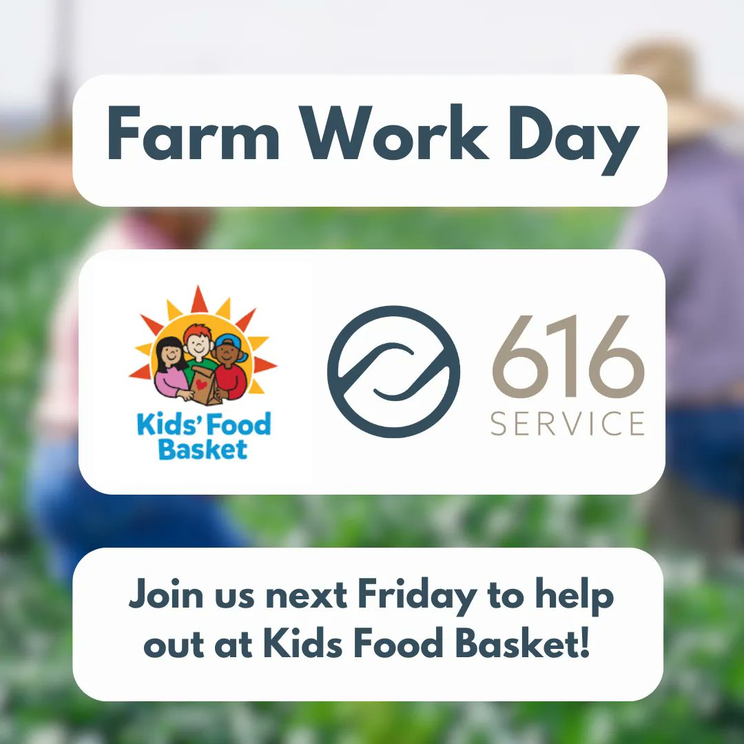 616Service's tweet photo. We are a week away from our Farm Work Day at Kids Food Basket! 

RSVP at https://t.co/2KnaErcQte https://t.co/i0yRtOarqX