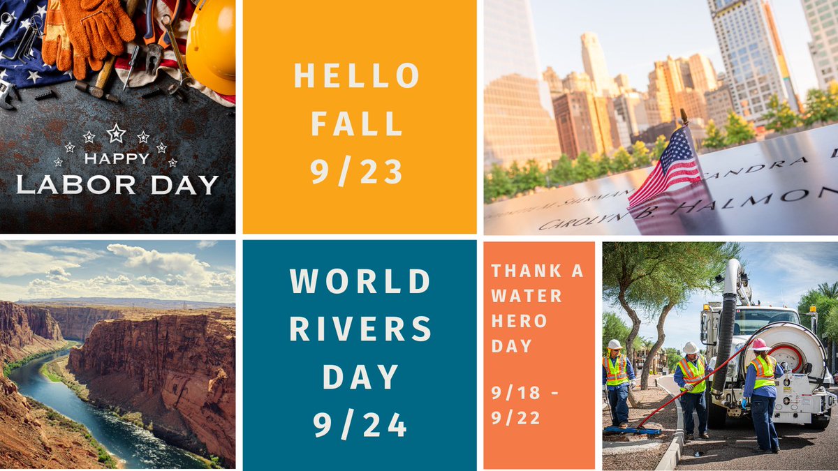 A new month has arrived with cool monsoon weather  💧 🌩️ and exciting holidays ahead like Labor Day, Thank a Water Hero Day, and World Rivers Day. Enjoy the holiday weekend, everyone! #GlendaleAZWater #GlendaleAZ #HelloSeptember #waterservices