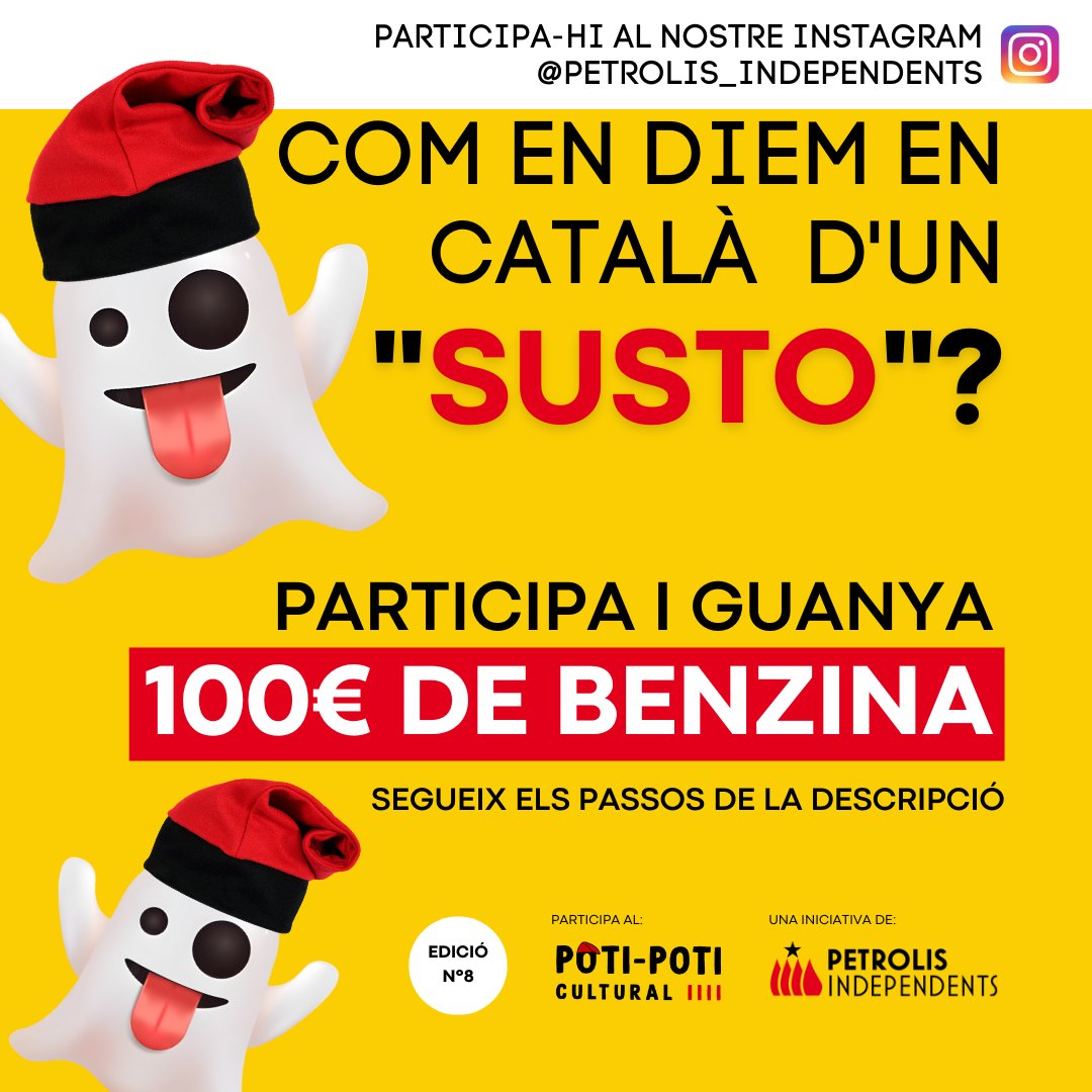 Guanya 100€ participant al Poti Poti, una iniciativa nostre per al foment de la llengau i la cultura Catalana!💛 *Sorteig a IG
#fempaís #català #contingutencatalà #catalunya #benzineresdelaterra #catalunyalliure #potipoti