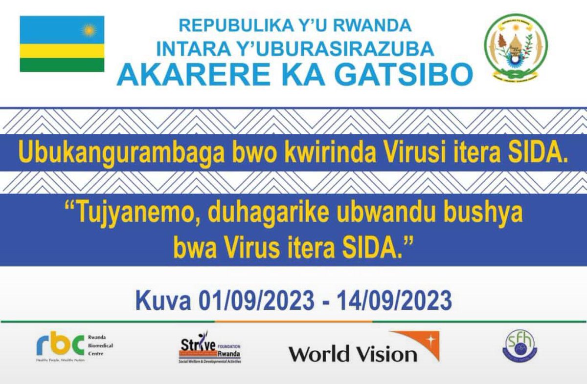 ahishagilbert1's tweet image. #StopHIVStigma  #GetTestedStayHealthy
 @GatsiboDistrict @RBCRwanda @WorldVision