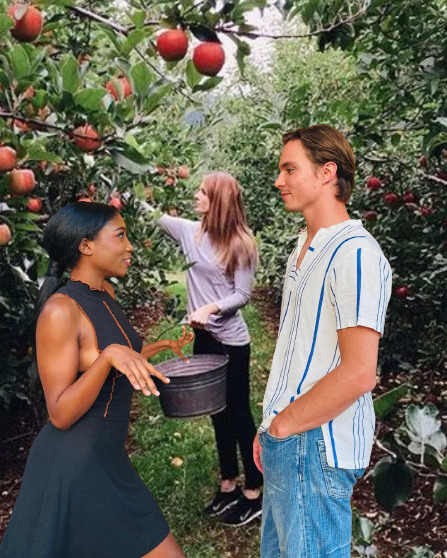 Spencer and Trina are ready to do some apple picking before the fall 🍎#sprina #gh #applepicking