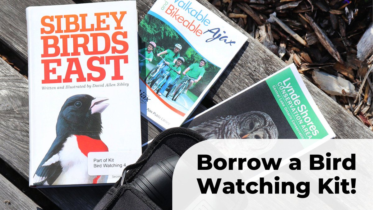 📢 New item alert!

Go on a birding adventure with our new Bird Watching Kits! Each kit contains:
🦉 A pair of binoculars 
🦉 Sibley Birds East field guide
🦉 Two pamphlets - Lynde Shores and a Walkable and Bikeable Ajax guide. 

ajaxlibrary.ca/library-things <a href="/TownOfAjax/">Town of Ajax</a>