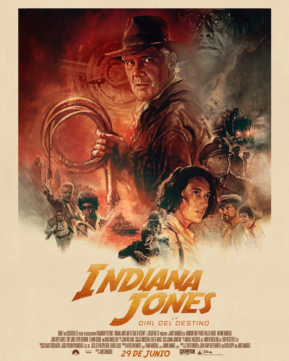 SandymoonMX's tweet photo. No había visto #indianajonesandthedialofdestiny saben que amo a Indy pero dejó mucho que desear, falto más historia del dial, la actriz Phoebe Waller-Bridge para mi gusto actúa muy mal sorry, no conecté, solo al final cuando sale Marion y Sallah para cerrar la saga, #ByeIndy https://t.co/T5og3d9slt
