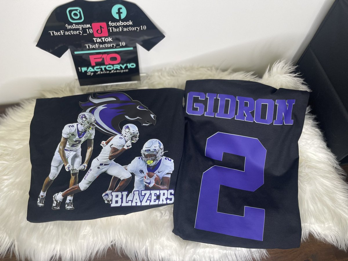 TheFactory_10's tweet photo. Good luck tonight @JordonGidron and the entire #Blazers team 💪🏾🏈
#RidgeViewFootball #HSAthletics #FanWear #CustomApparel #CustomApparelPrinting #CustomApparelDesigns https://t.co/ouUkUycBSf