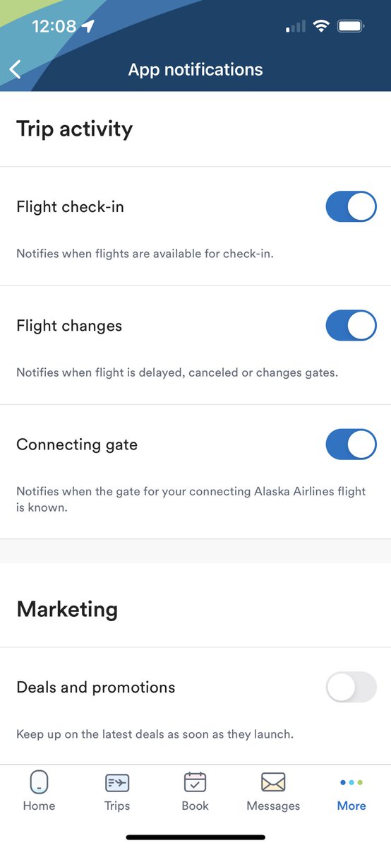 TravelerTed's tweet photo. @AlaskaAir would be really nice if the app didn’t treat meal pre-order promotions as flight notifications or had some other way to turn that sort of stuff off. https://t.co/BuymTGRfhg