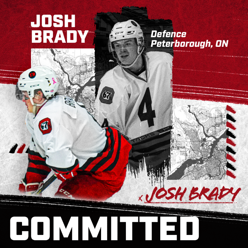 Ottawa67sHockey's tweet photo. Defenceman Josh Brady has signed an OHL scholarship and development agreement with the Ottawa 67's.

Welcome to Ottawa, Josh!