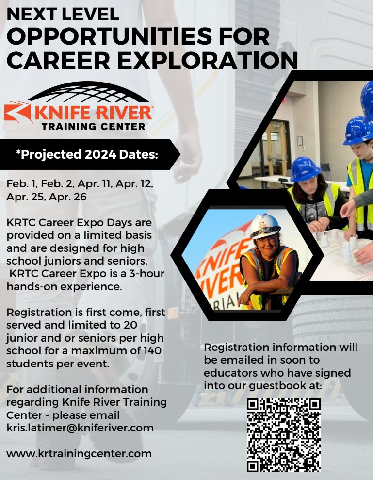 We at the Hub highly recommend this event. Knife River Training Center is filled with huge and exciting machines any student interested in #construction will love.  

Learn more at krtrainingcenter.com

#STEMOregon