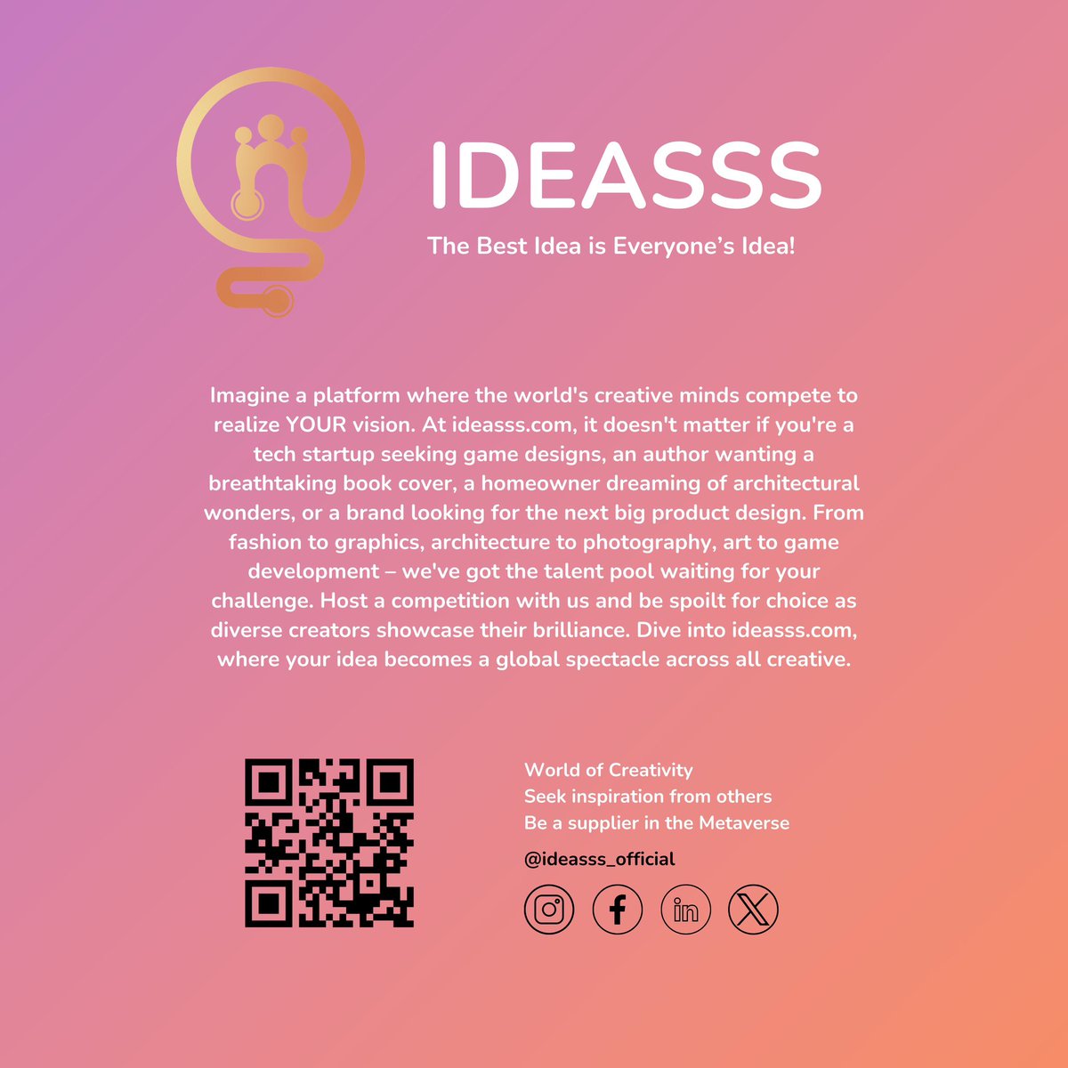 #IdeasssRevolution #GlobalTalent #CreativeChallenges #YourVisionOurMission #DiverseDesigns #UnleashCreativity