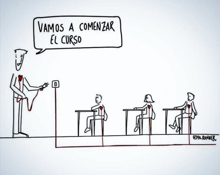 Cuando lleguen los alumnos, lo primero conectar.