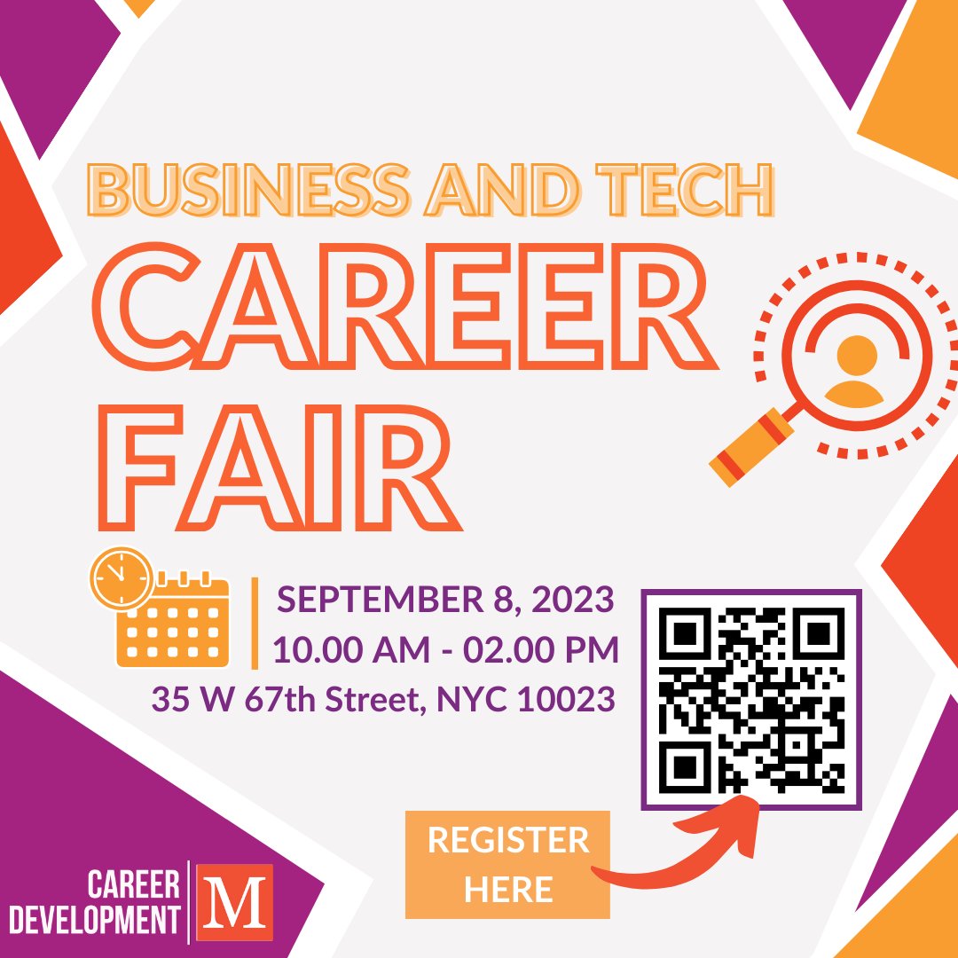 macaulayhonors's tweet photo. The Fall Business and Tech Career Fair is only one week away! Be sure to attend and explore all the opportunities we have to offer! #macaulayhonors #fallcareerfair https://t.co/DcMEmPDPUM