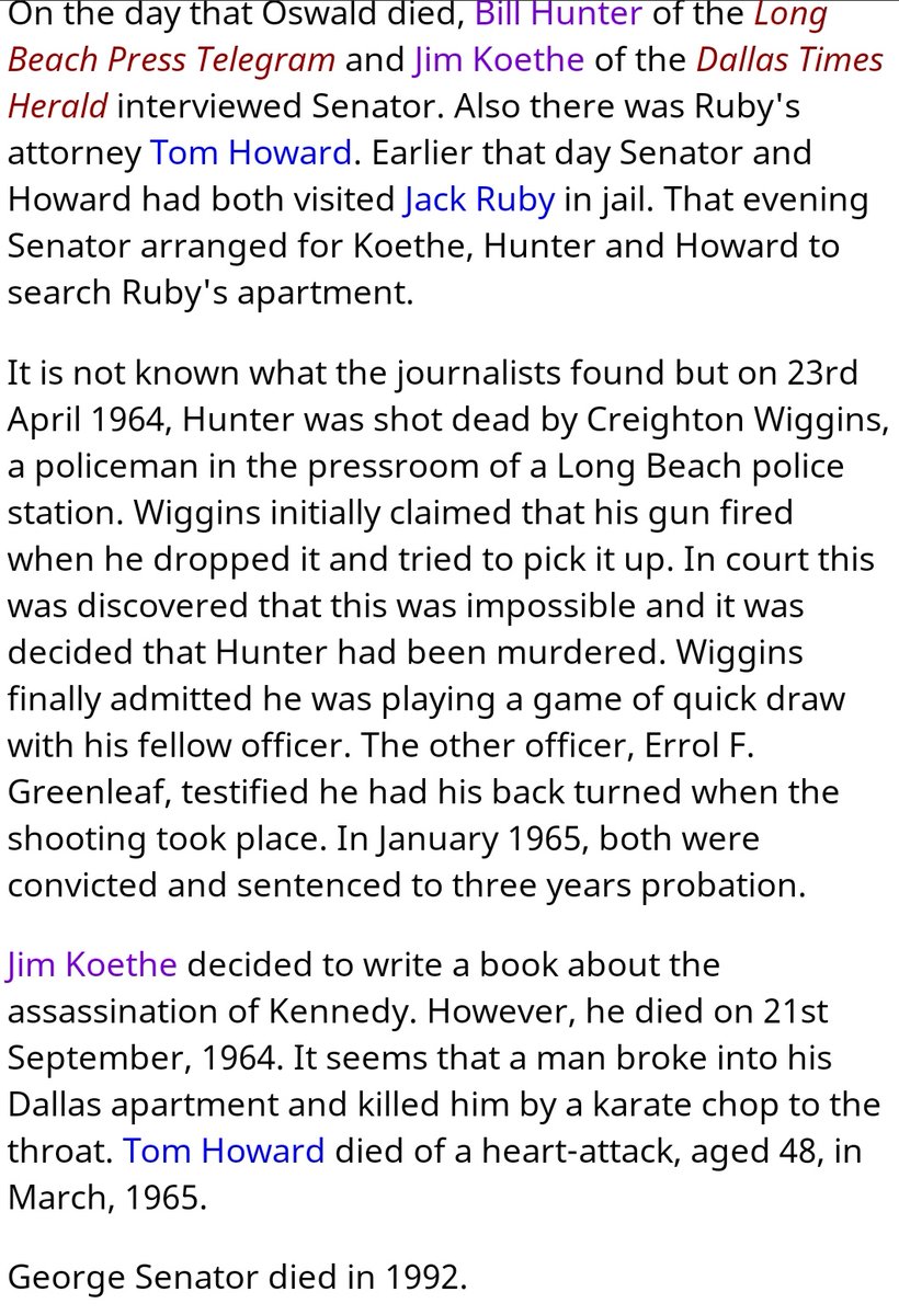 DavidTaormia's tweet image. #JimKoethe decided to write a book about the assassination of #JFK. Sept 21 1964 a man broke into his apartment and killed him by karate chop to the throat. April 23 1964, #BillHunter was shot dead by Creighton Wiggins, a policeman in the pressroom of a Long Beach police station.