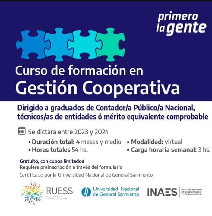 cesoincuba's tweet photo. CURSO DE CAPACITACIÓN EN GESTIÓN COOPERATIVA
Siendo @cesoargentina parte de la #RUESS y en articulación con @INAESarg y la @ungsoficial , los invitamos a participar en esta nueva actividad.
Mas info: https://t.co/72lTuF5y3C
#SomosCesoIncuba https://t.co/vXNYOqRfuh