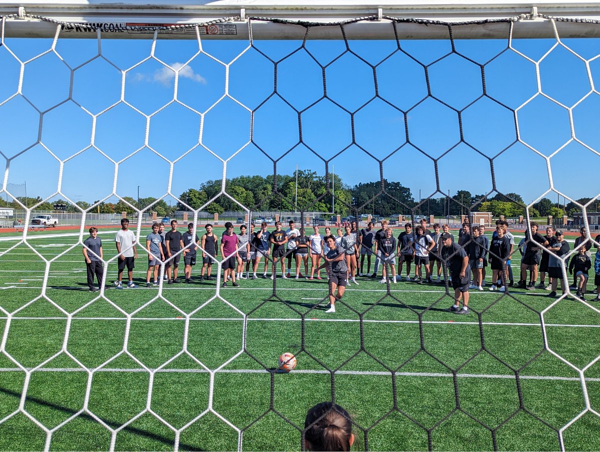 troycoltsfball's tweet photo. Coaches vs kids took us out to the soccer field for a PK shoot out/rematch of Alexa v Nolan

It came down to round 5 but unfortunately the coaches represented by the Girls Varsity Soccer squad couldn't convert. Kids win behind a couple Ben Duda saves.

Kids 1
Coaches 2

We are TC https://t.co/2JIDECXDJ5