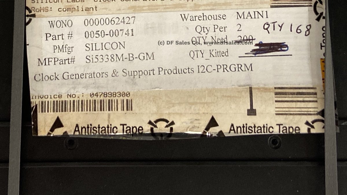 dfsalesco's tweet image. SI5338M-B-GM
$12.00/ EACH
In Stock QTY: 65
Manufacturer: SILICON LABORATORIES
Product Details: Clock Generator
#SILICONLABORATORIES     #Clock    #Generator 
#DFSALESCO    #SiliconValley 
dfsales.com/ic/si5338m-b-gm