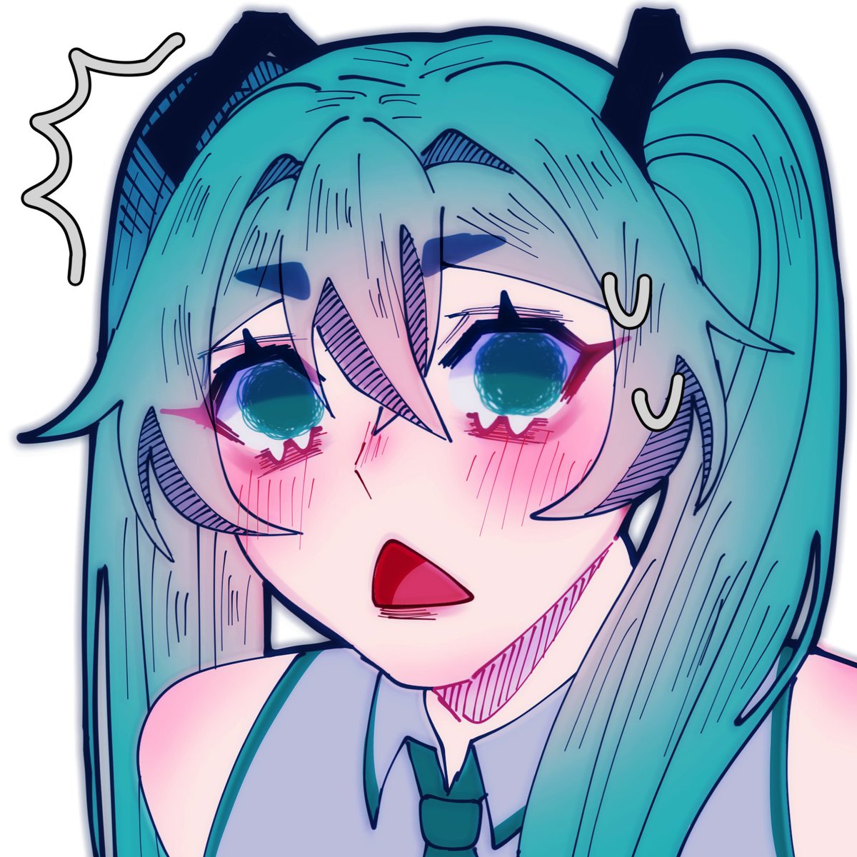 Moonsinrivers's tweet photo. Cat face theory Miku pt. 5 https://t.co/SBVXRCMxqZ