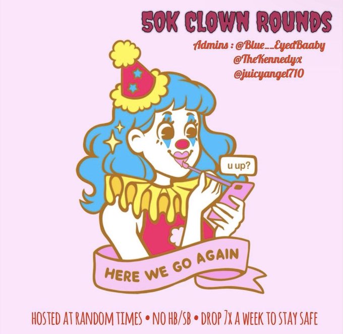 2 rounds groups I need new faces in ASAP‼️  🤡 - 50k min (will accept 30k+) 🐰 - 100k min (will accept