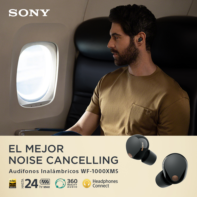 sonylatin's tweet photo. Disfruta un sonido asombroso y olvídate del ruido del entorno. Hasta 24 horas de batería, asistente de voz y funciones más inteligentes con la app Headphones Connect. #WF1000XM5 #SonyAudio #ElMejorNoiseCancelling