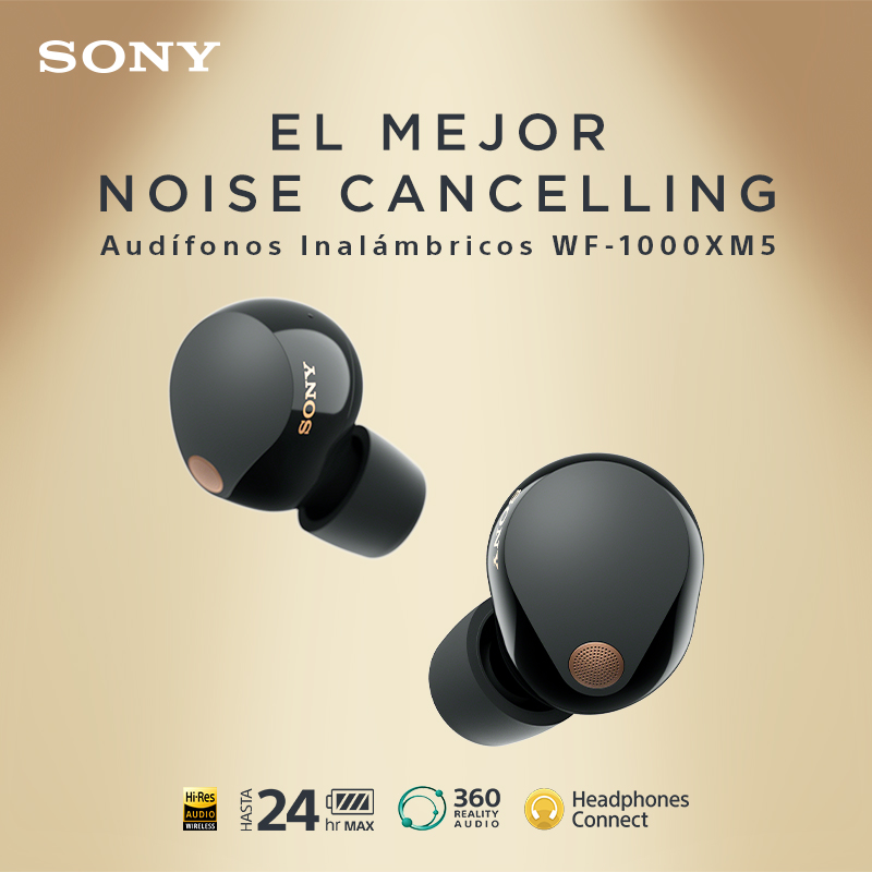 sonylatin's tweet photo. Disfruta un sonido asombroso y olvídate del ruido del entorno. Hasta 24 horas de batería, asistente de voz y funciones más inteligentes con la app Headphones Connect. #WF1000XM5 #SonyAudio #ElMejorNoiseCancelling