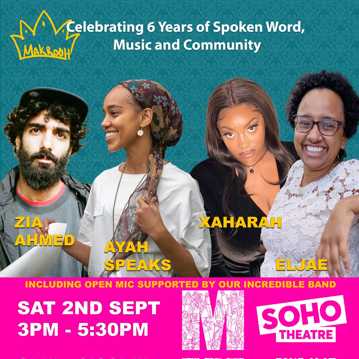 Tomorrow don't forget to join @MakroohUK at @sohotheatre as they celebrate 6 years of #spokenword #music #community in pure Makrooh style! sohotheatre.com/events/makrooh…