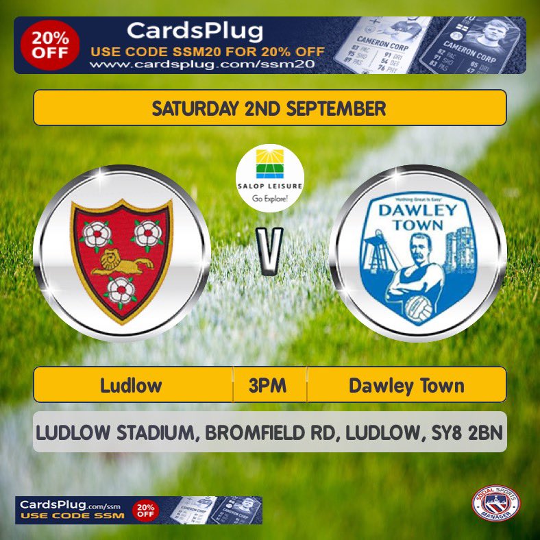 🚨 NEXT GAME: After a couple weeks on the road, we return home to host unbeaten champions, Dawley. Expected to be a tough encounter, but we look to keep our strong start going! - 📆 Sat 2nd Sept ⏰ 3pm 🆚 @DawleyTownFC (H) 🎟️ £3 Entry 🏟 Bromfield Rd SY8 2BN #LudlowFC 🔴⚫️